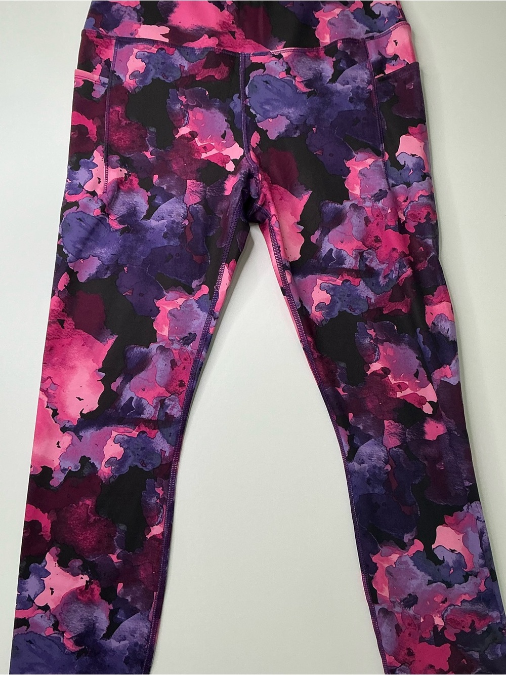 Members Mark Women’s Leggings Watercolor Abstract Print High Rise XL 14/16 New